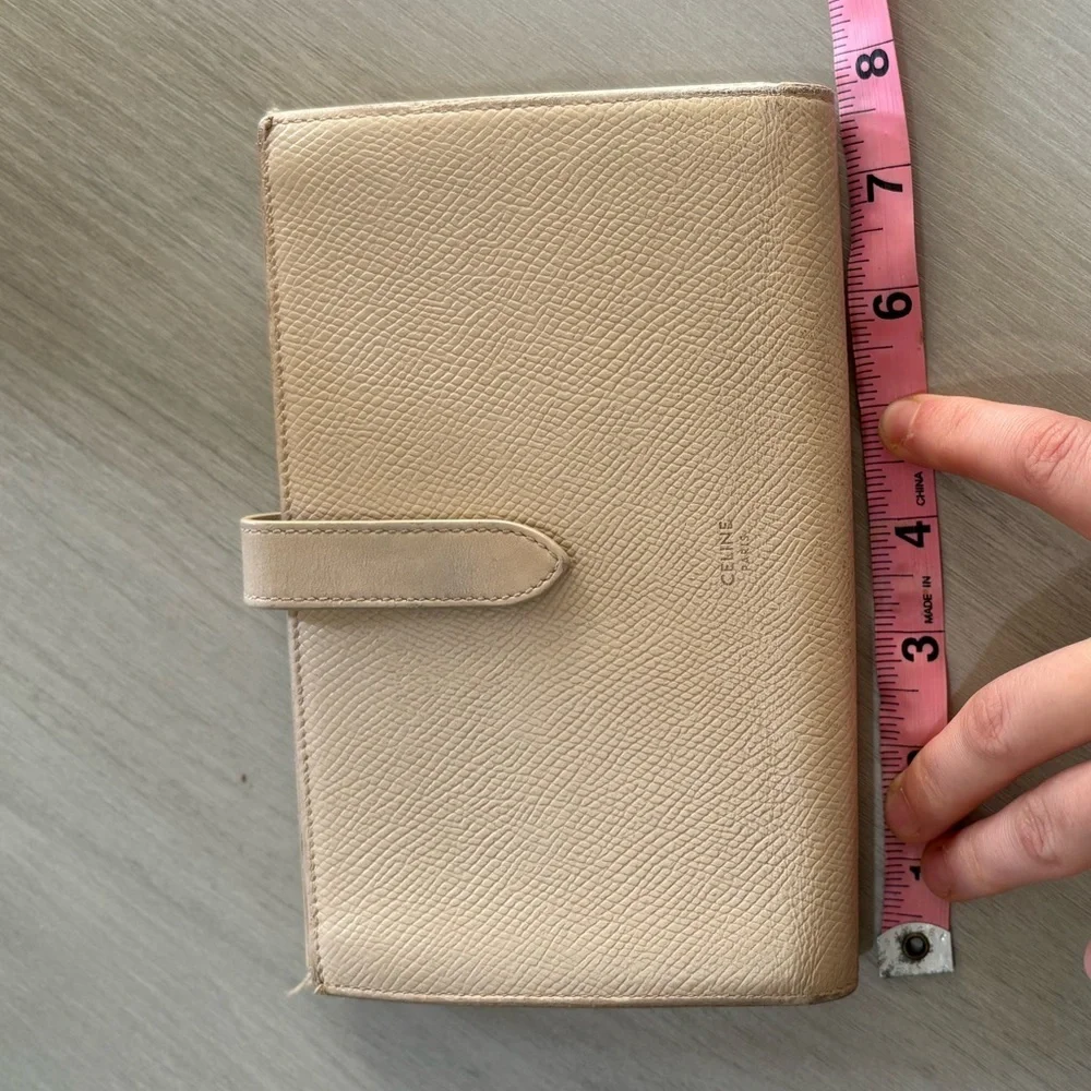 Celine Strap Continental  grained Calfskin  Wallet,Beige / Light Taupe - Picture 14 of 15